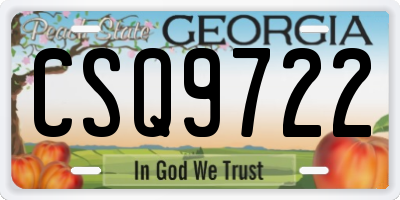 GA license plate CSQ9722