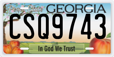 GA license plate CSQ9743