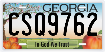 GA license plate CSQ9762