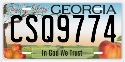 GA license plate CSQ9774