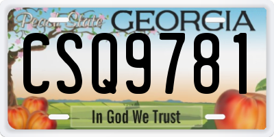 GA license plate CSQ9781