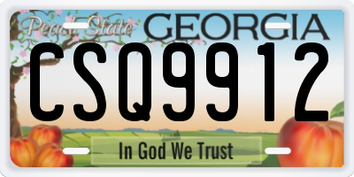 GA license plate CSQ9912