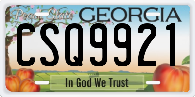 GA license plate CSQ9921
