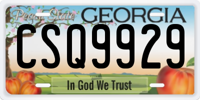 GA license plate CSQ9929