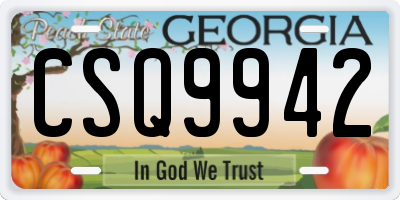 GA license plate CSQ9942