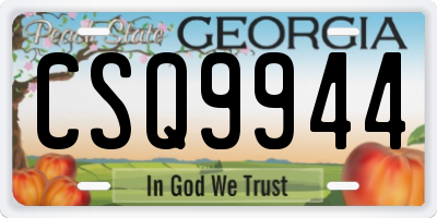 GA license plate CSQ9944