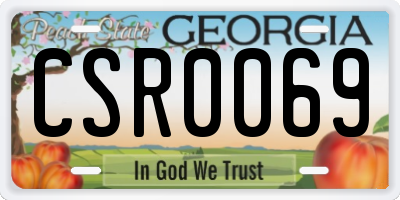 GA license plate CSR0069