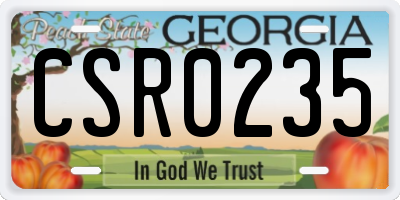 GA license plate CSR0235