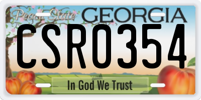 GA license plate CSR0354