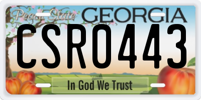 GA license plate CSR0443
