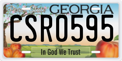 GA license plate CSR0595