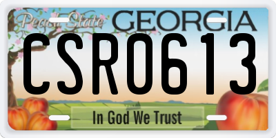 GA license plate CSR0613