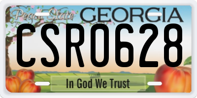 GA license plate CSR0628