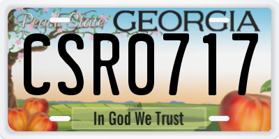 GA license plate CSR0717