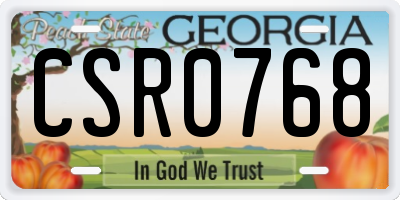 GA license plate CSR0768