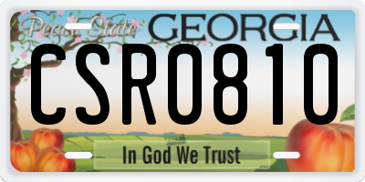 GA license plate CSR0810