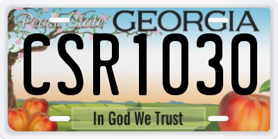 GA license plate CSR1030