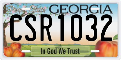 GA license plate CSR1032