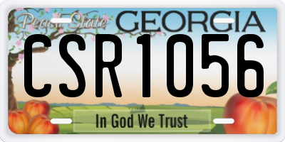 GA license plate CSR1056