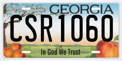 GA license plate CSR1060