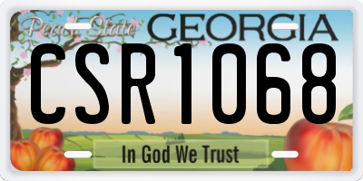 GA license plate CSR1068