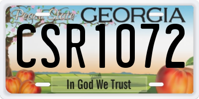 GA license plate CSR1072