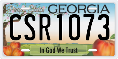 GA license plate CSR1073