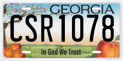 GA license plate CSR1078