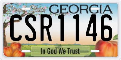 GA license plate CSR1146