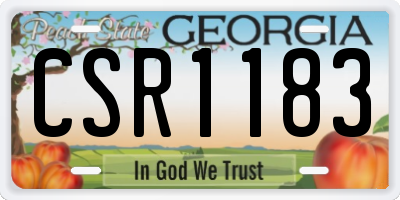 GA license plate CSR1183