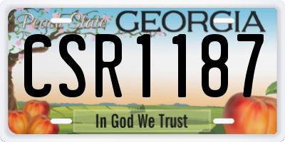 GA license plate CSR1187