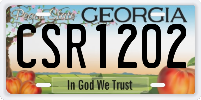 GA license plate CSR1202