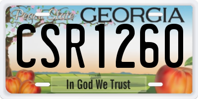 GA license plate CSR1260