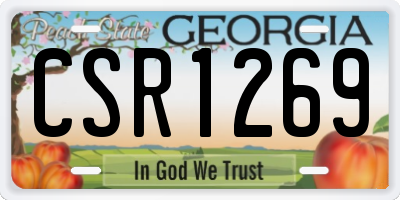 GA license plate CSR1269