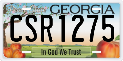 GA license plate CSR1275