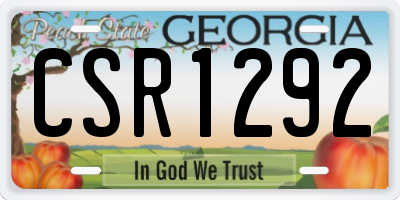 GA license plate CSR1292