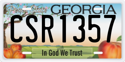 GA license plate CSR1357