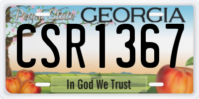 GA license plate CSR1367