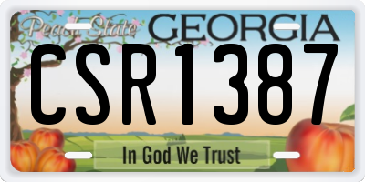 GA license plate CSR1387