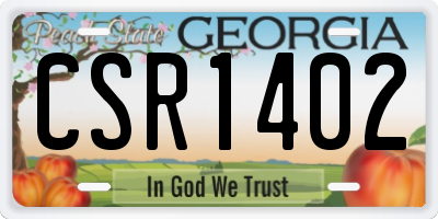 GA license plate CSR1402