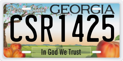 GA license plate CSR1425