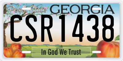 GA license plate CSR1438