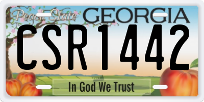 GA license plate CSR1442