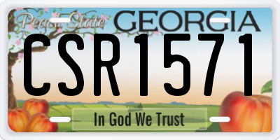 GA license plate CSR1571