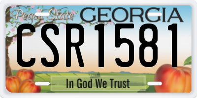 GA license plate CSR1581