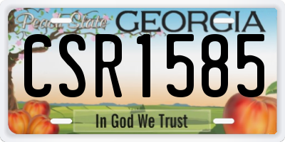 GA license plate CSR1585