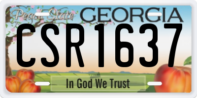 GA license plate CSR1637
