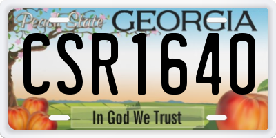 GA license plate CSR1640