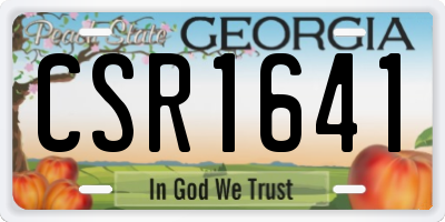 GA license plate CSR1641