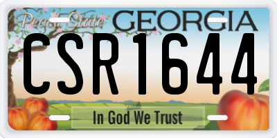 GA license plate CSR1644